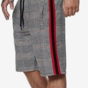 Men’s Modern Culture Houndstooth Plaid Casual Shorts